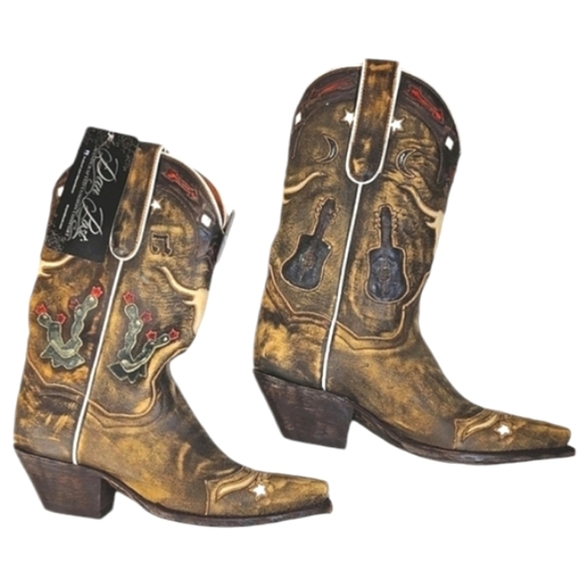 NWT Dan Post Women's Leather Cowboy Western Boots Size 6M